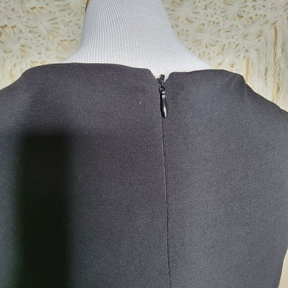 Calvin Klein Embellished Neck Long Sleeve Dress Black Gold Size 6 - Picture 10 of 12